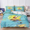Christmas SpongeBob Patrick Bedding Set Dark Background Duvet Cover 3D Cartoon Quilt Cover Kids Bed Decor No Filler