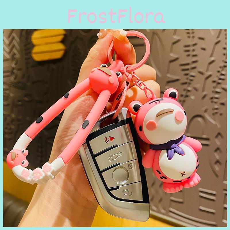 Adorable Creative Frog Keychain Cute Pvc Car Accessory For Couples And Students