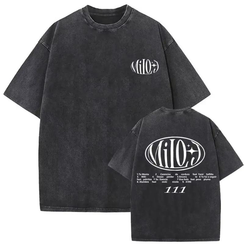 Washed Vintage Rapper Milo J Music Album Logo Merch Tshirt Unisex Women Hip Hop Fashion Oversized T Shirts Streetwear