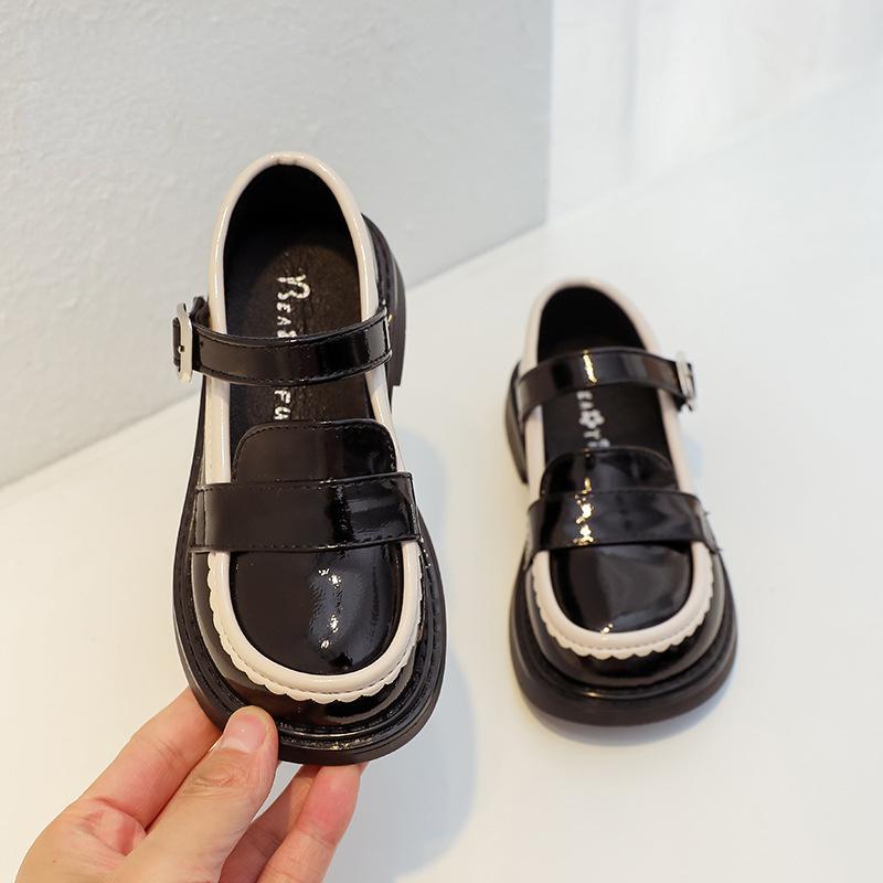 Pantofi de Prințesă pentru Fete Primăvară Toamnă Noi Pantofi cu Talpă Moale pentru Copii Pantofi Mici din Piele Stil Britanic Modă Pantofi Simpli cu Gura Pătrată