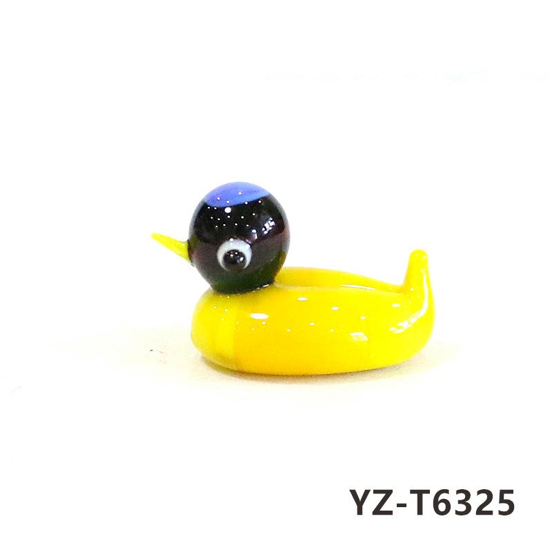 Colorful Cute Glass Duck Mini Figurine Craft Ornament Easter Animal Tiny Statues Home Table Micro Fairy Garden Decor Accessories