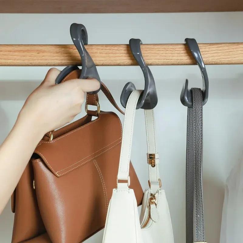 10pcs Plastic Hanger Connection Hooks Stackable Space Saving Storage Multifunctional Bags and Hats Hanging Rack Home Accessories