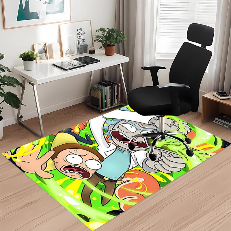 Rick and Morty Printed Carpet, for Office Chair Living Room Bedroom Kitchen Room Decor Gifts.