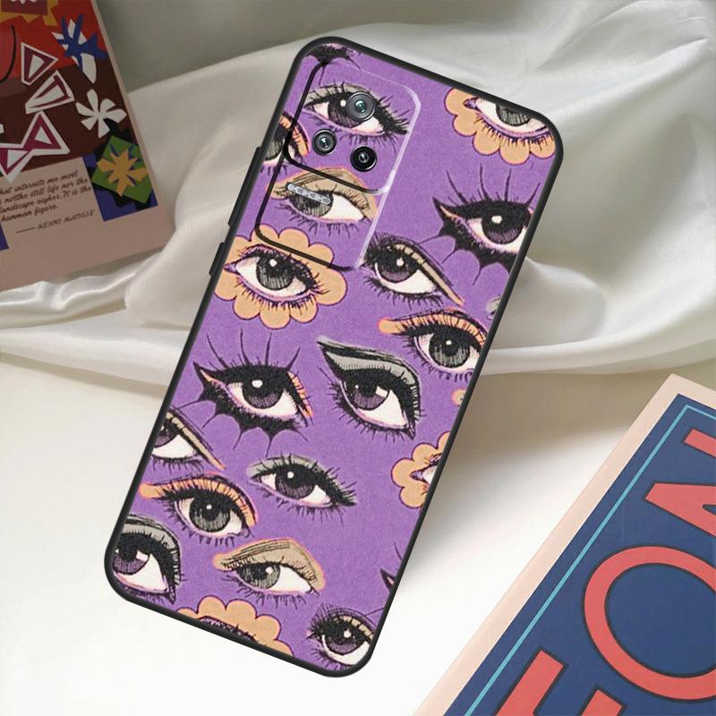 Eye Illustration Case For POCO X6 Pro M6 X5 X3 M5s F3 F5 Xiaomi 14 Ultra 13 12 Lite 11T 12T 13T Pro Coque