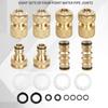 8Pcs Brass Garden Hose Connector, 1/2Inch and 3/4Inch Faucet Adapter, Garden Hose Quick Connectors Brass Hose Fittings