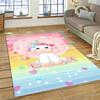 3D Cute Unicorn Cartoon Animal Carpet Rug for Home Living Room Bedroom Sofa Doormat Decor,Child Play Area Rug Non-slip Floor Mat
