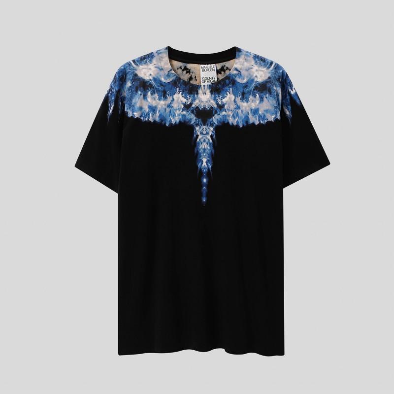MB Gradient Wings T Shirt Men Women Loose Casual Short Sleeve Tee