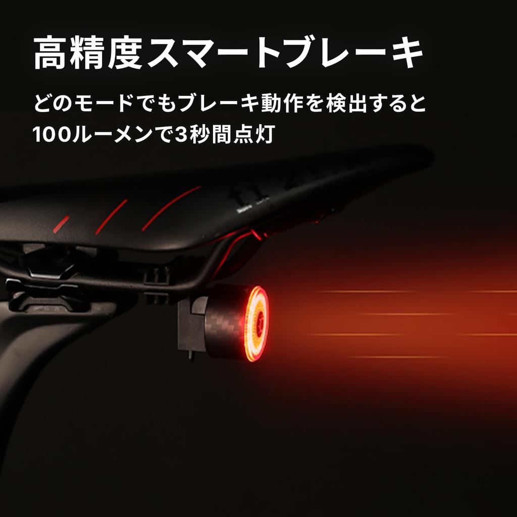 Gaciron Fiber Bicycle Rear LED USB Charging LOOP-100 (Carbon Housing) Light, (100 Lumens), Waterproof, IPX6,