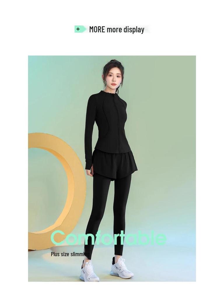 2025 Women's Slimming Morning Run Yoga Set - Long Sleeve Quick-Dry Fitness Outfit