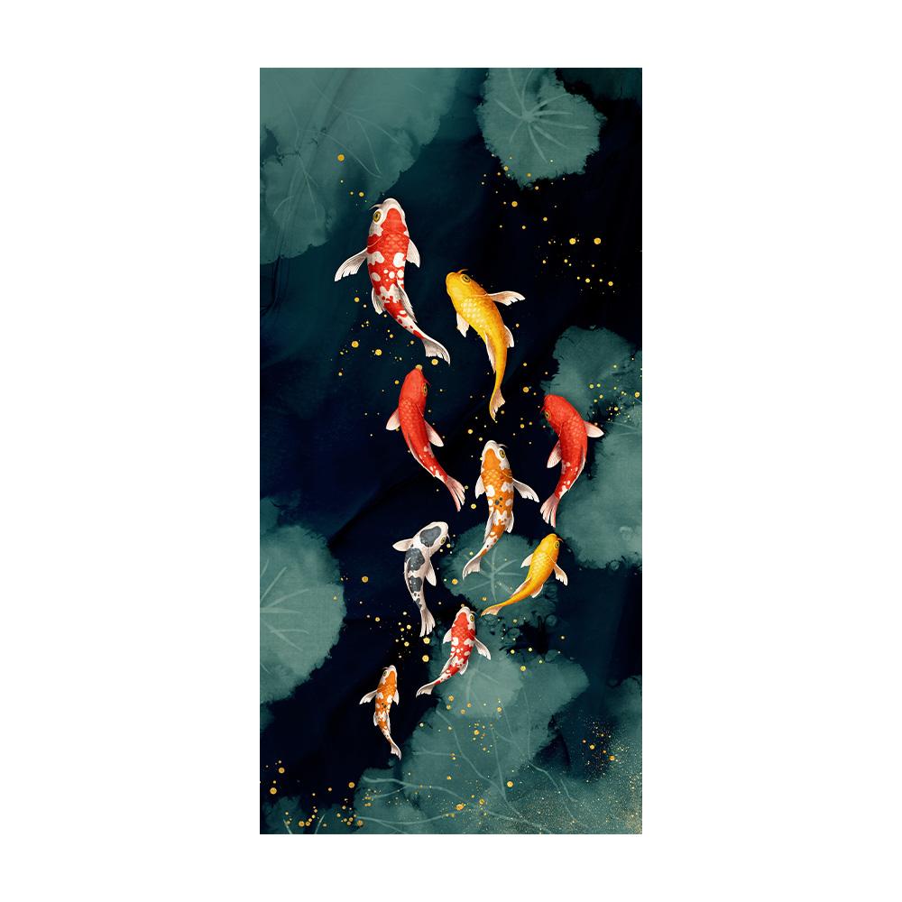 Koi Fish Feng Shui Carp Lotus Pond Pictures Oil Painting On Canvas Posters and Prints Cuadros Wall Art Pictures For Living Room