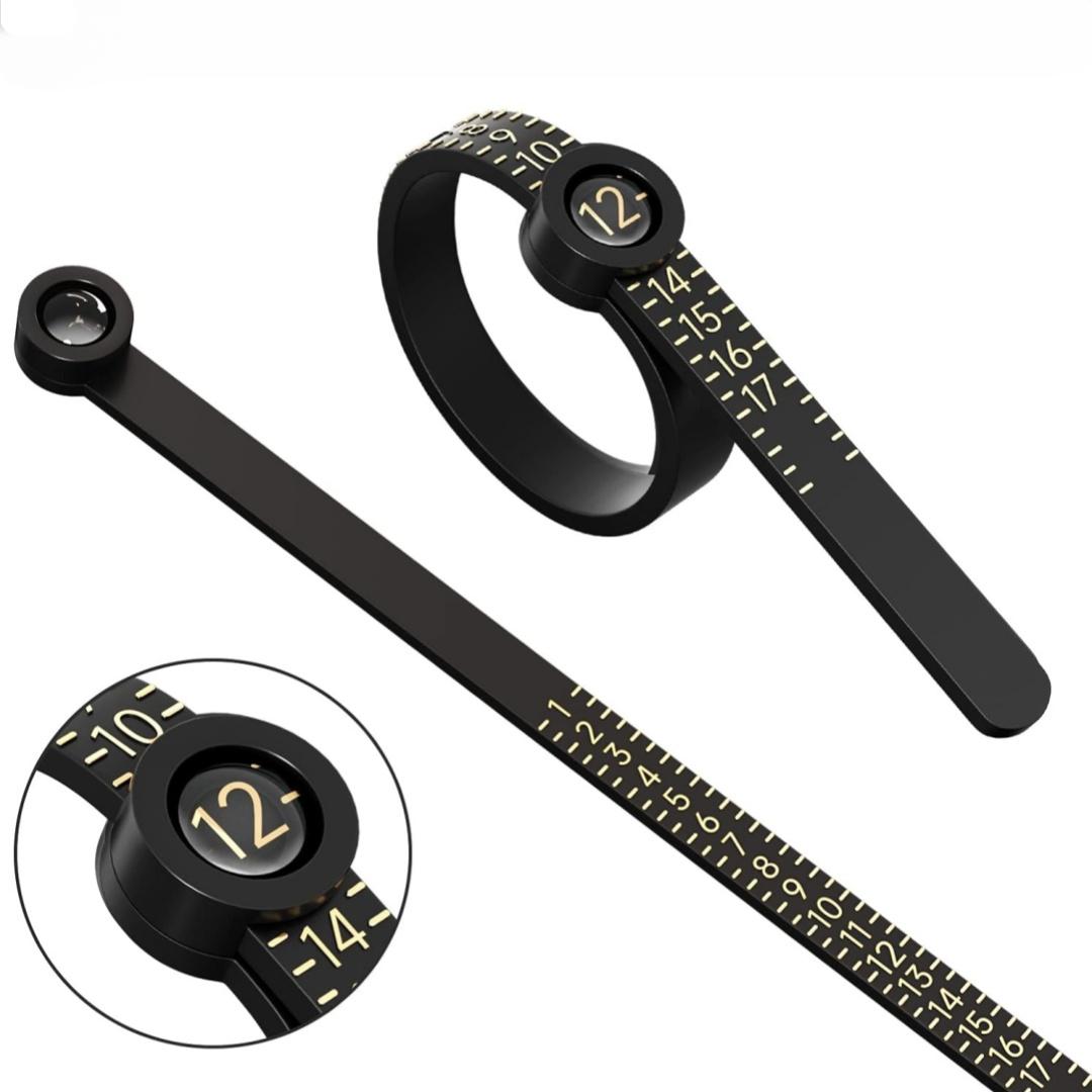 

Кольцо-линейка измерительный инструмент лупа размер пальца скрининг катушка для профессионального многоразового инструмента для измерения размера кольца чёрный