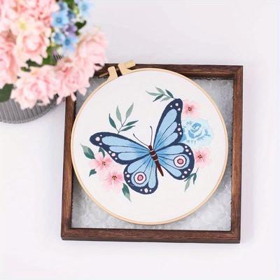 1Pcs Charming Butterfly Embroidery DIY Handmade Material Package (Including Tools)