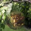 10 Inch Metal Leopard Wind Spinner Outdoor Garden Decor Hanging Wind Chime for Patio Yard 360 Rotating Hook Vibrant