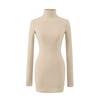 European High-Neck Long-Sleeved Slim Fit Dress for Fall/Winter