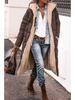 Women's Solid Color Hooded Cotton Coat, Long Sleeve, Slim Fit, Double-Sided Wear Cardigan Jacket
