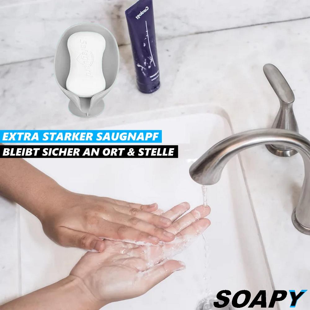 SOAPY Soap Holder Soap Dish Design Soap Dispenser Suction Cup Without Drilling Gray