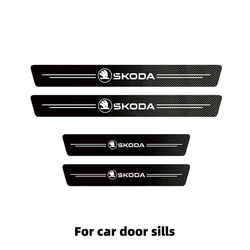 Car Door Sill and Trunk Decoration Protection Sticker Suitable for Skoda Octavia, Superb, Rapid, Fabia, Kodiaq, Karoq, Kamiq