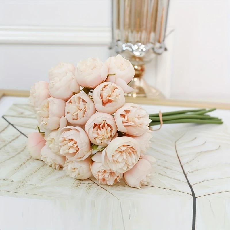 

Искусственные шелковые пионы 27 головок Свадебный букет Свадьба Рождественское украшение Цветок Домашняя вечеринка Украшение стола Искусственный цветок шампанского