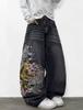 European and American new casual men's casual loose wide-leg jeans