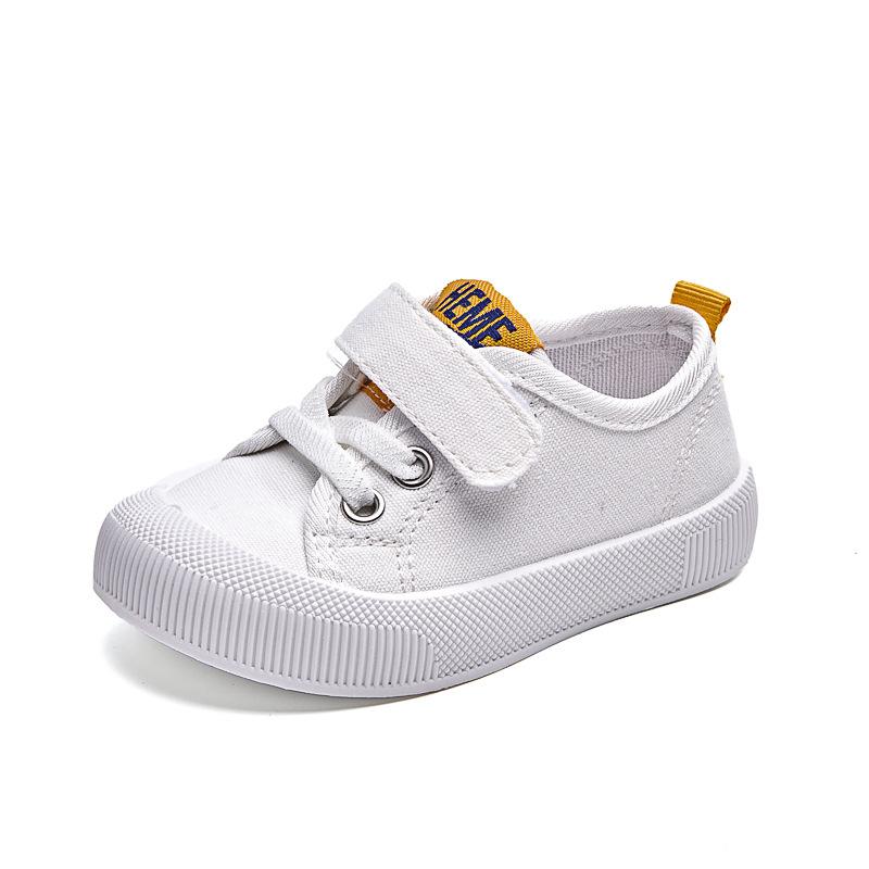 Atmungsaktive Kinder-Sneaker Jungen und Mädchen 2025 neue Schuhe Leinenschuhe Freizeitschuhe Klettverschluss Whiteboard-Schuhe