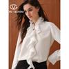Giovanni Valentino Women's Double Ruffle Chiffon Blouse