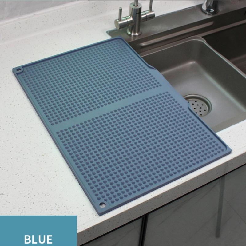 Folding Silicone Dish Drying Mats Offers Space Saving Storage and Easy Cleaning Silicone Texture for Home Cooking Lover
