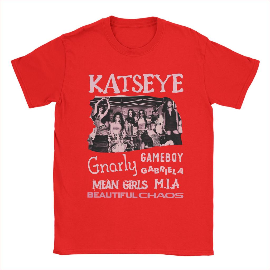 Casual Katseye Kpop Girl Group T-Shirt Men Crew Neck Cotton T Shirts  Short Sleeve Tee Shirt Printed Clothing
