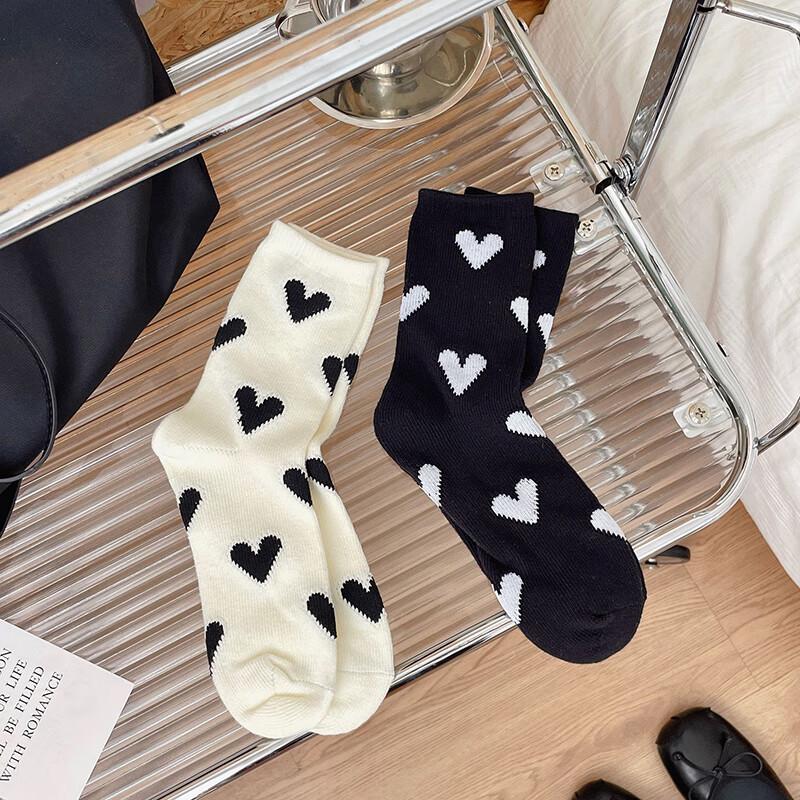 LCsanyp Love Heart Mid-Calf Socks 5-Pack 38