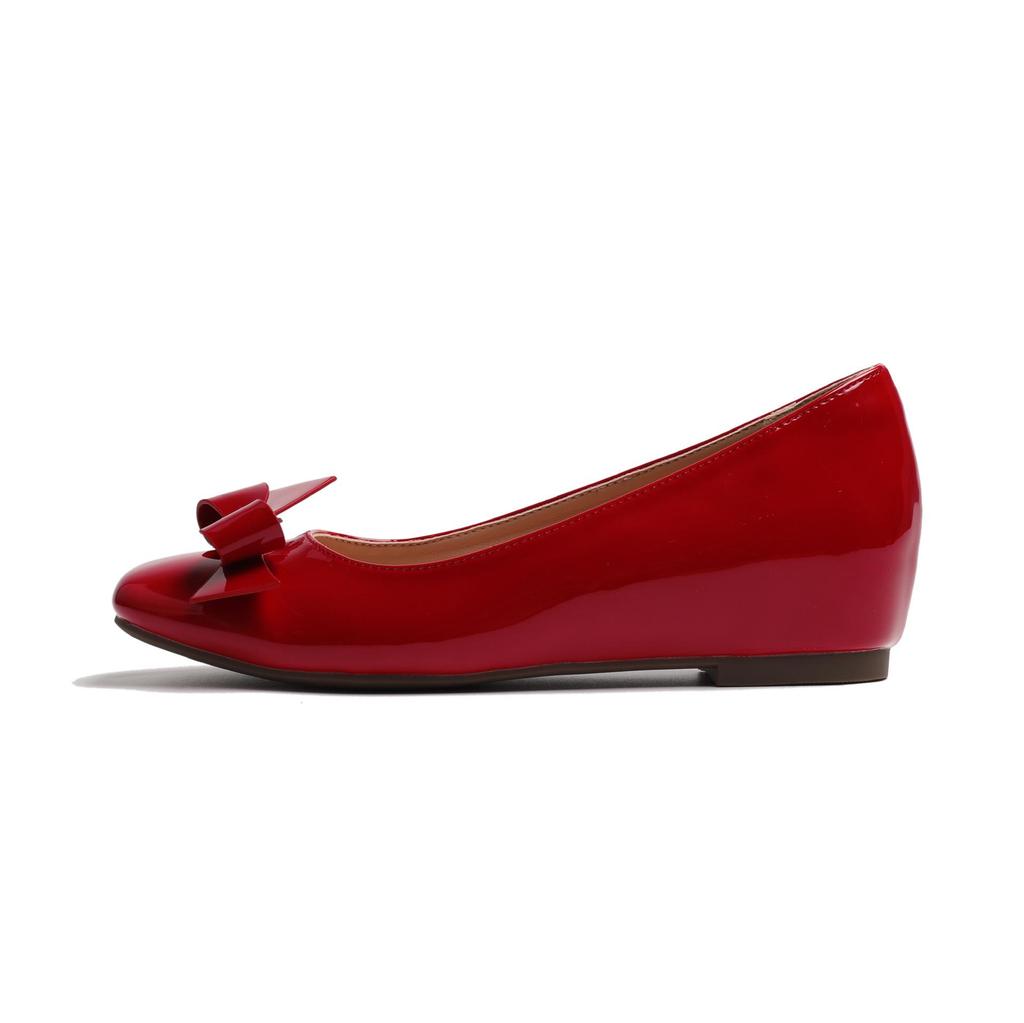 Women's Height-Enhancing Low-Cut French Mary Jane Flats, Versatile Square-Toe Bow Shoes for Dresses