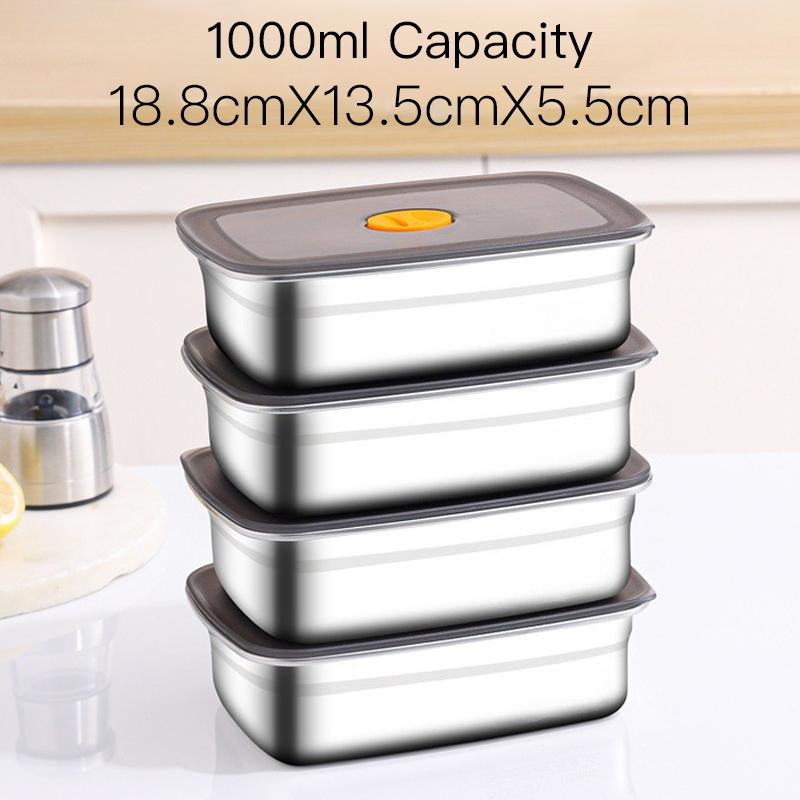 Stainless Steel Food Storage Stackable Meal Prep Boxes for Kitchen Fridge Lunch Ideal for Meal Prep Travel Kitchen Storage