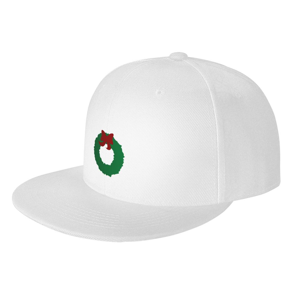 Fashion Simple Christmas Wreath Flat Brim Sun Hat Vintage Washed Denim Hat Caps For Unisex