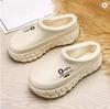 Men Women Winter Slip-on Sandals Couples Style Thick Sole Height Increase Fur Lined Warm Footwear