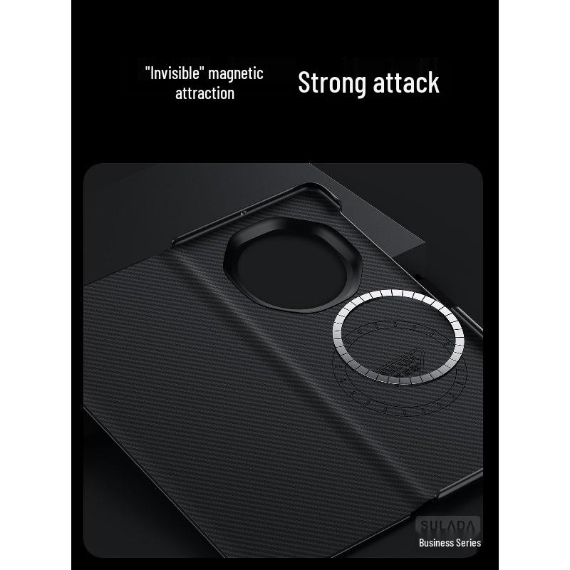 Honor MagicV6/V5 Phone Case: New Kevlar Magnetic Smart Flip Cover with Full Lens Protection.