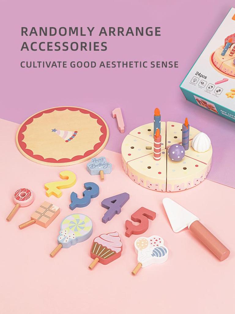 Educational Wooden Playhouse Cake Toys for Kids - Perfect Birthday Gift