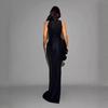 Floral Party Evening Dress with Ruffled Slit