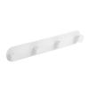 TOWEL HANGER, quadruple rounded hook, self-adhesive steel, white