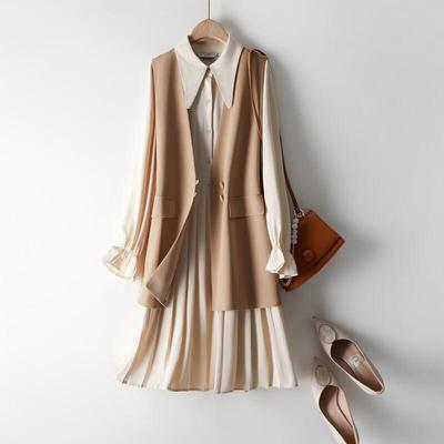 XWI Women's Elegant Autumn Skirt & Vest Set