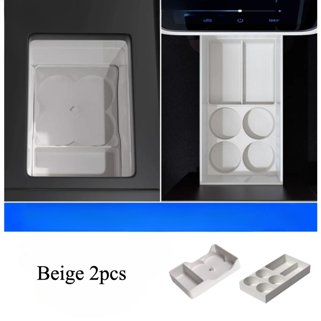 For BYD Denza N9 & N8L Car Central Control Refrigerator Beverage Fixing Grid Fit Silicone Pad Anti Slip Cup Holder Upgrade Parts
