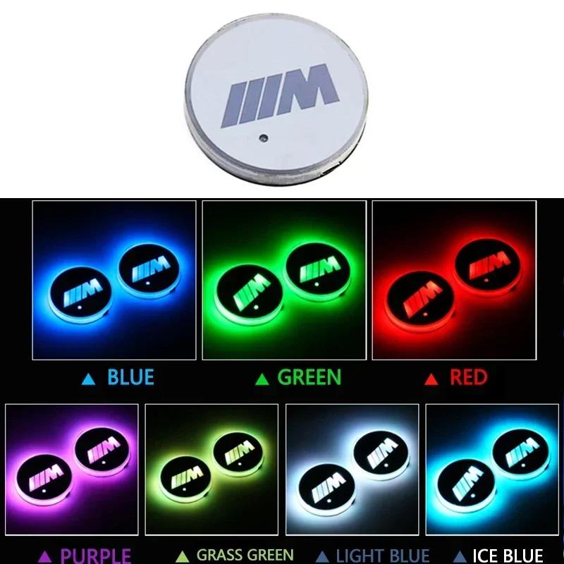 1ks USB světelná podložka do auta Protiskluzová podložka pod nápoje LED podložka Pro BMW M3 M5 M6 X1 X3 X5 E34 E39 E36 E60 E90 E46 F30 F10 F20 styling auta