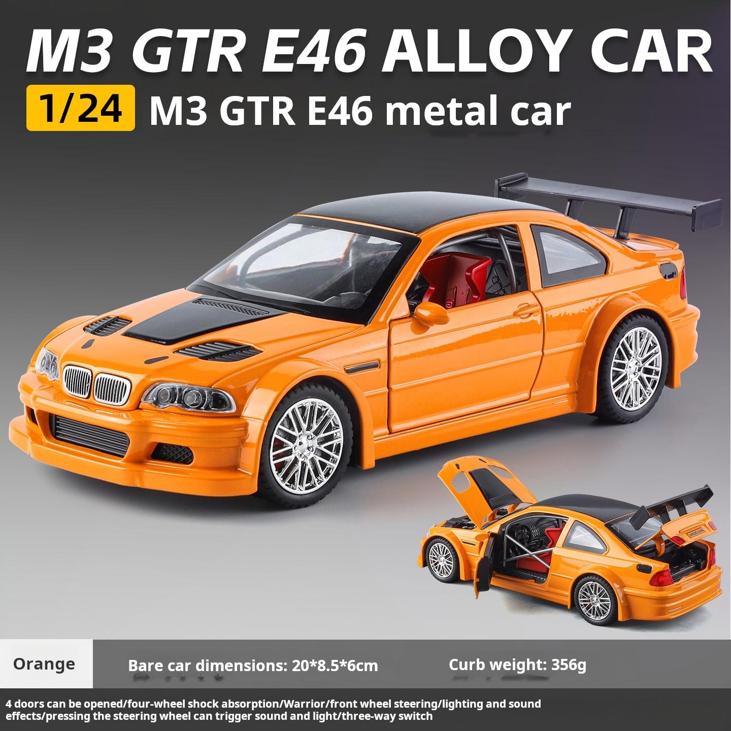 

1:24 M3 GTR E46 Обмежена серія Легкосплавний Симуляція Спортивний Перегоновий Автомобіль Модель Колекція Прикраса Відтягни Назад помаранчевий