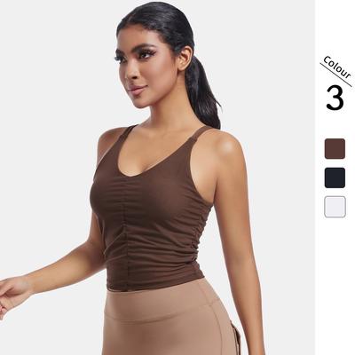 Colore Solido Schiena Bella Cuciture in Rete Intimo Sportivo Stretto Sport Corsa Fitness Yoga Canotta Donna