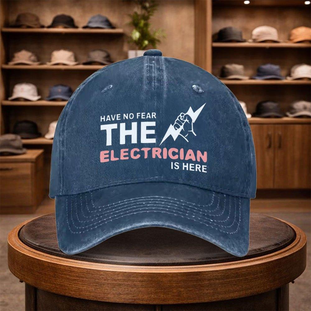 pc Dont Be Afraid of the Electrician Printed Baseball Cap Casual Snapback Hat Fashionable Cap Adjustable Outdoor Leisure Ha