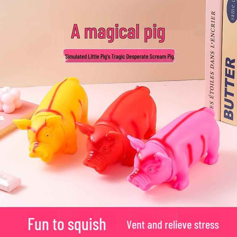 Large Squeaky Pig Toy for Pets - Stress Relief & Training for Dogs and Cats