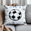 Fronha de almofada decorativa de futebol com arte explosiva, pelúcia curta