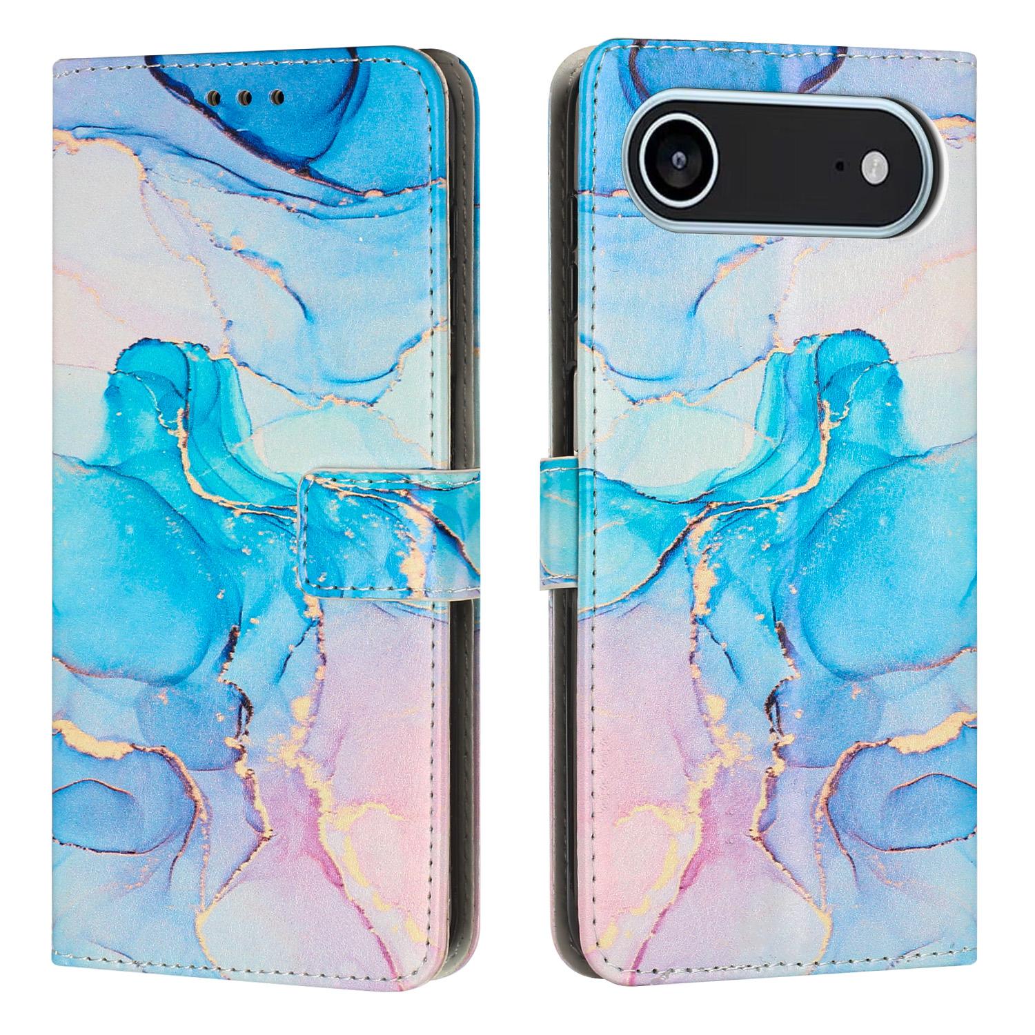 For iPhone Air Stand Case Marble Pattern PU Leather Wallet Phone Cover C