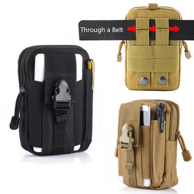 Pochette de taille tactique Ceinture Pochette pour téléphone Étui Nylon imperméable Multifonction Décontracté Homme Sac de taille Petit sac Sac tactique d'extérieur