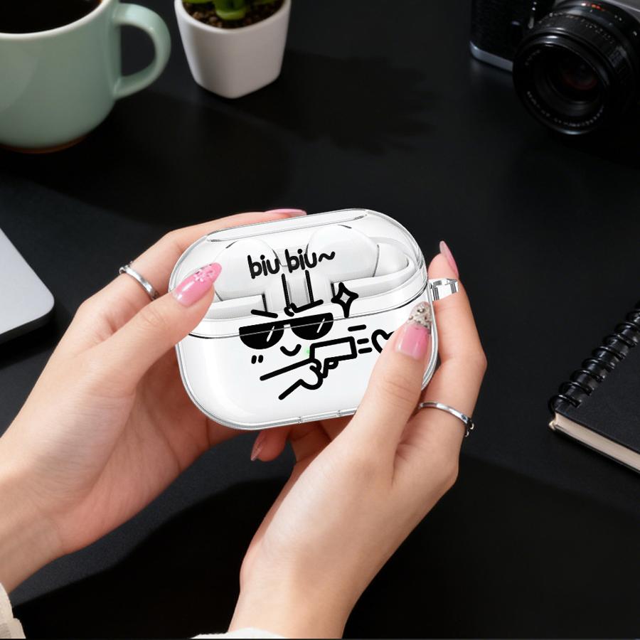 People Who Send Love Clear Earphone Cases Cover With Hook Case For Samsung Galaxy Buds 2Pro 4Pro Live 3Pro 4 Pro 3 FE 2