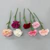Short Stem Carnation Artificial Silk Flower Bouquet - Hand-Feel Moisturizing Floral Decor for Living Room Tabletop Arrangements