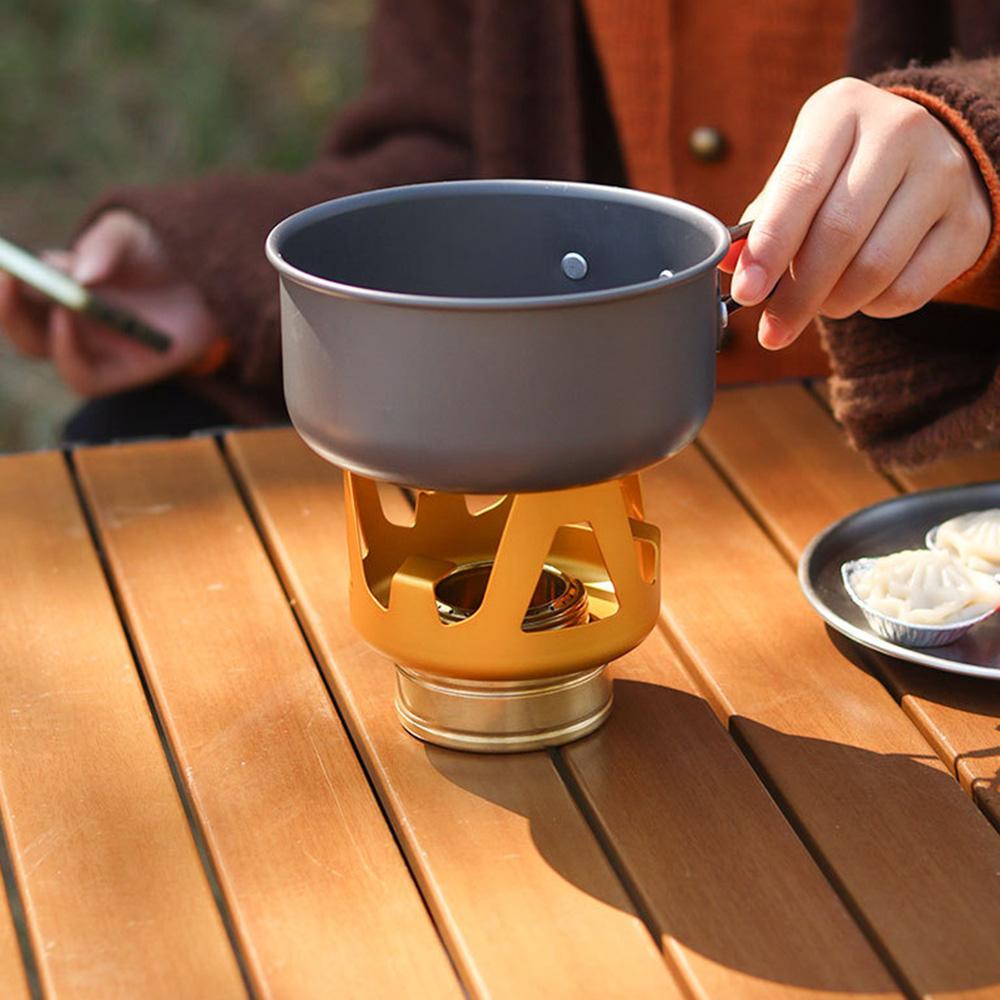 1PC Portable Mini Alcohol Stove Outdoor Camping Stove  Adjustable Flame Picnic Barbecue Fishing with Aluminum Alloy Structure