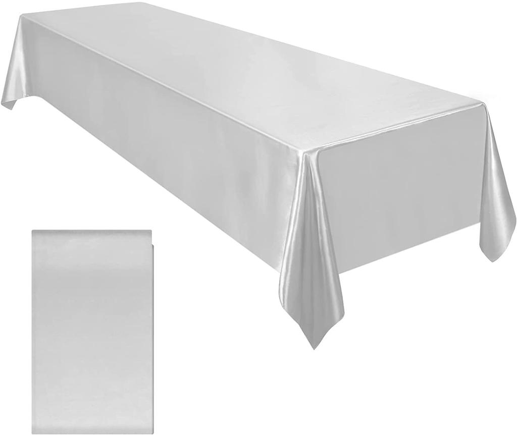 Solid Color Satin Tablecloth High-Density Locking Edge Wedding Restaurant Home Desktop Decorative Tablecloth